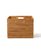 Seagrass Shelf Basket with Handles for Home Organization and Storage