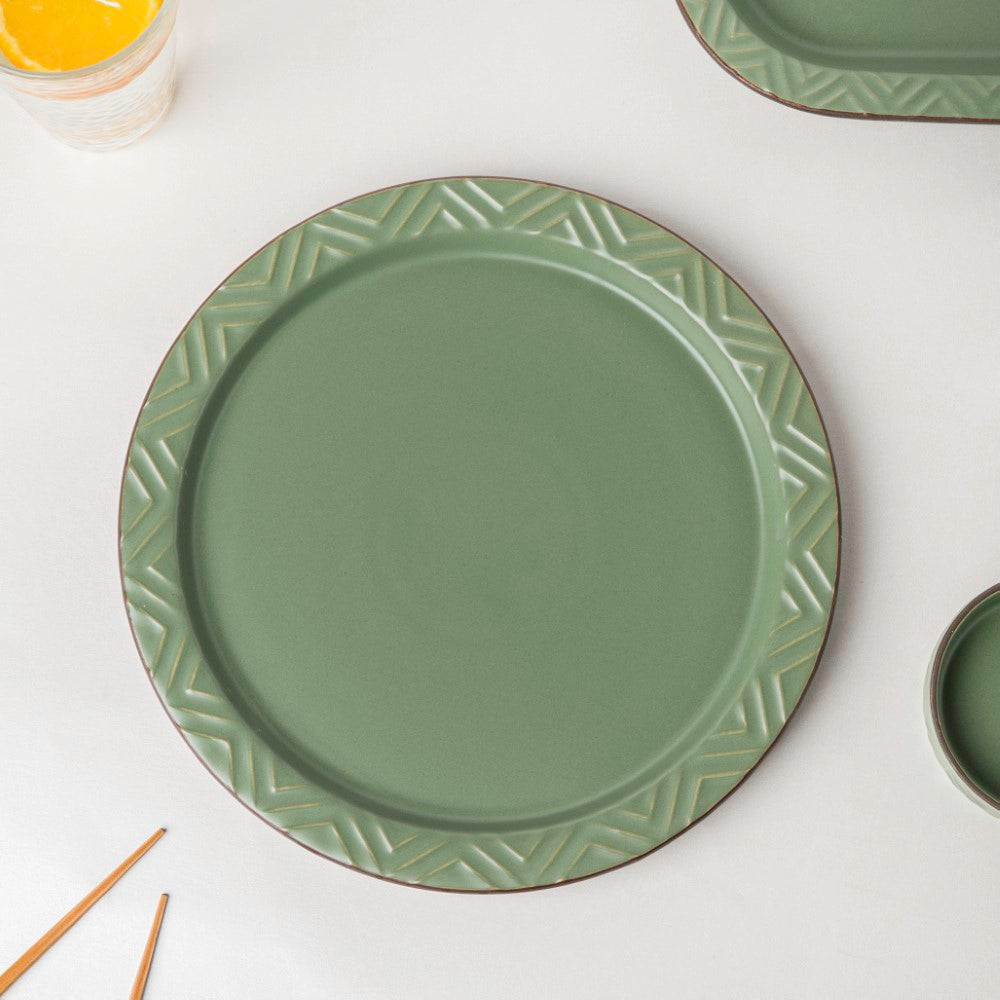 Serenity Green 36 Piece Dinner Set For 6 Nestasia