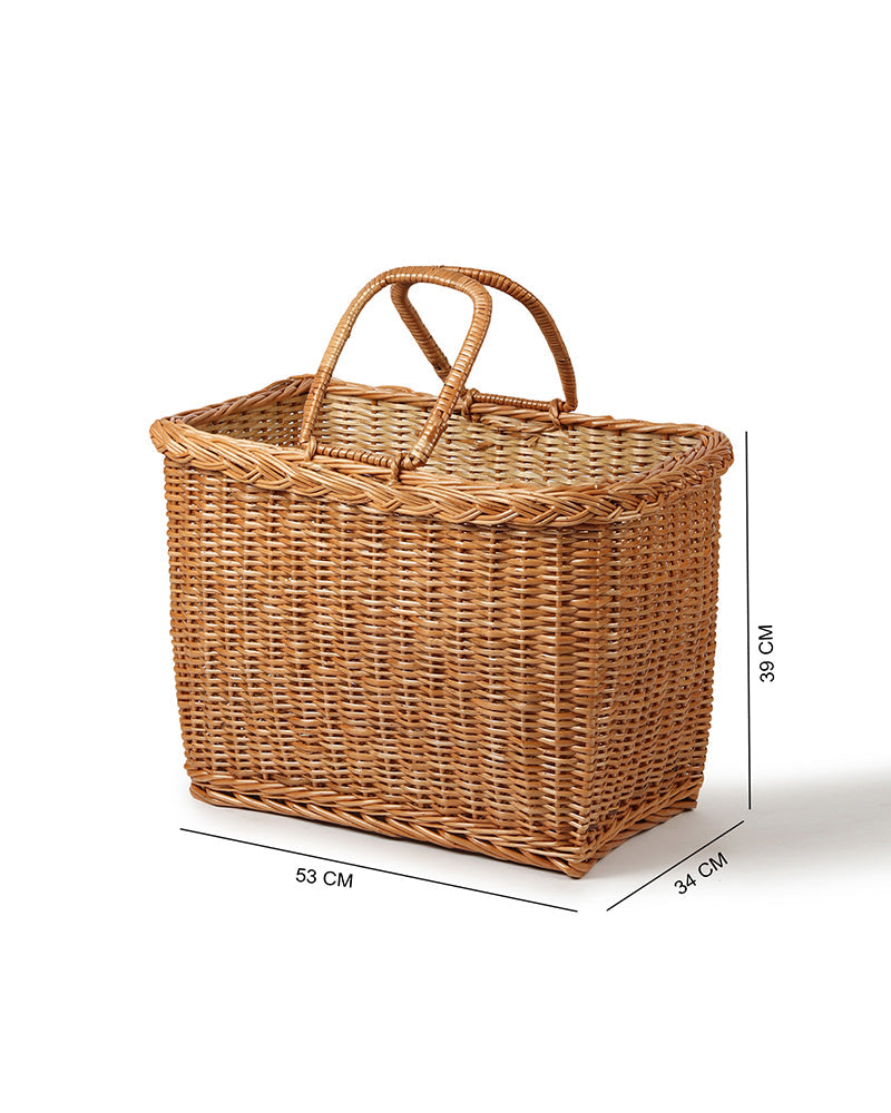 Artisan Wicker Picnic Basket for Family Outings, Lunch & Travel Adventures