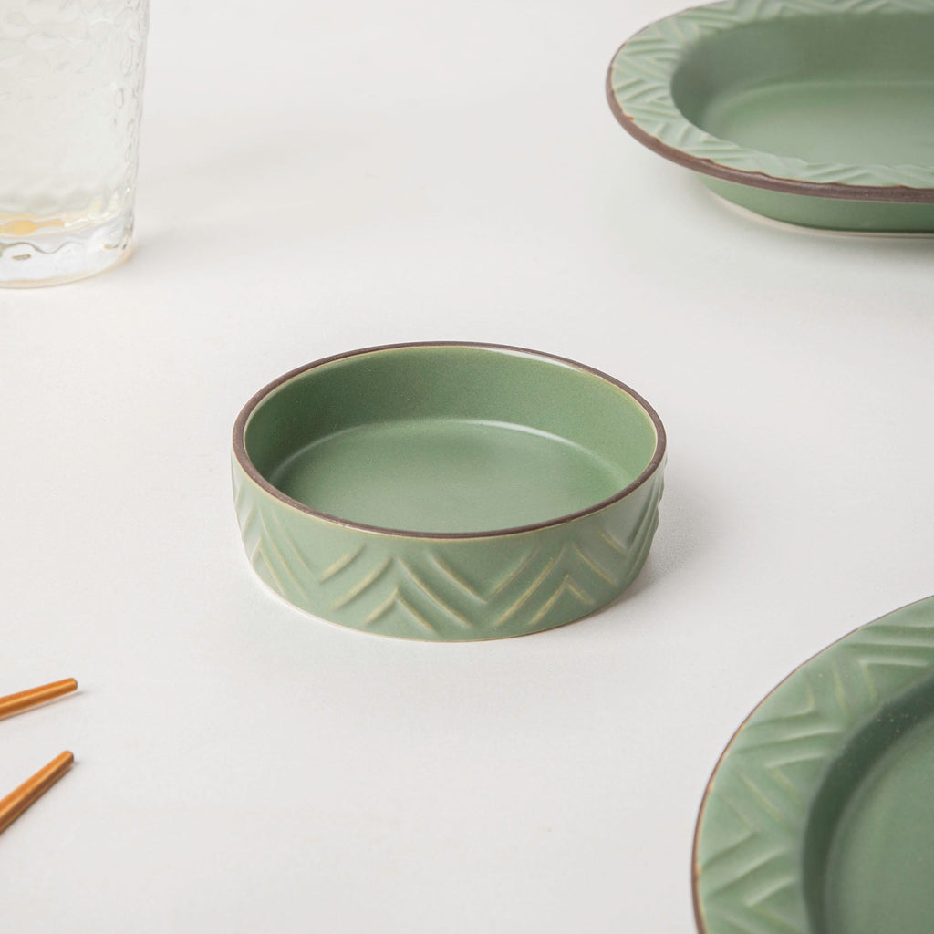 Serenity Green 36 Piece Dinner Set For 6 Nestasia