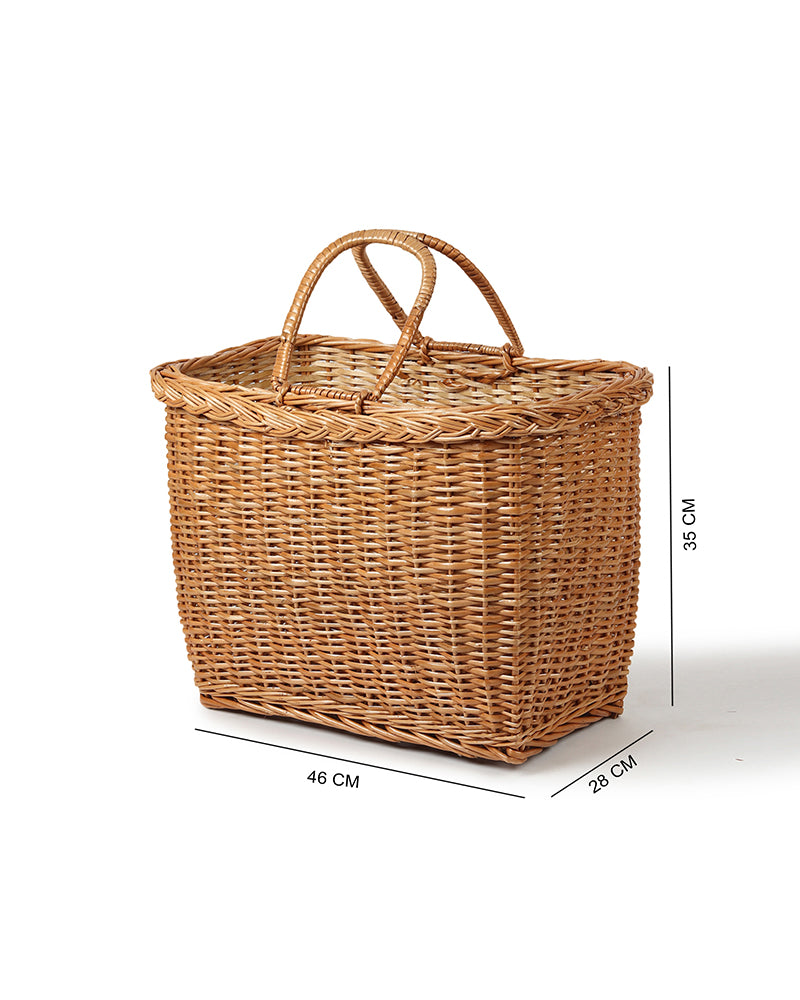 Artisan Wicker Picnic Basket for Family Outings, Lunch & Travel Adventures
