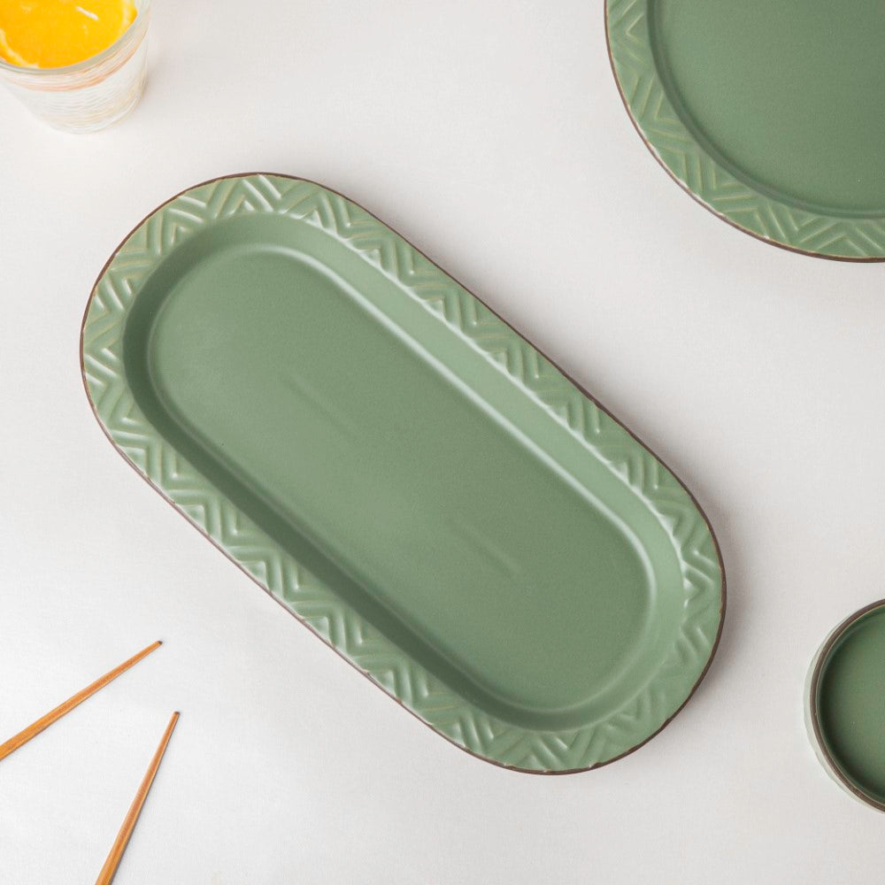 Serenity Green 36 Piece Dinner Set For 6 Nestasia