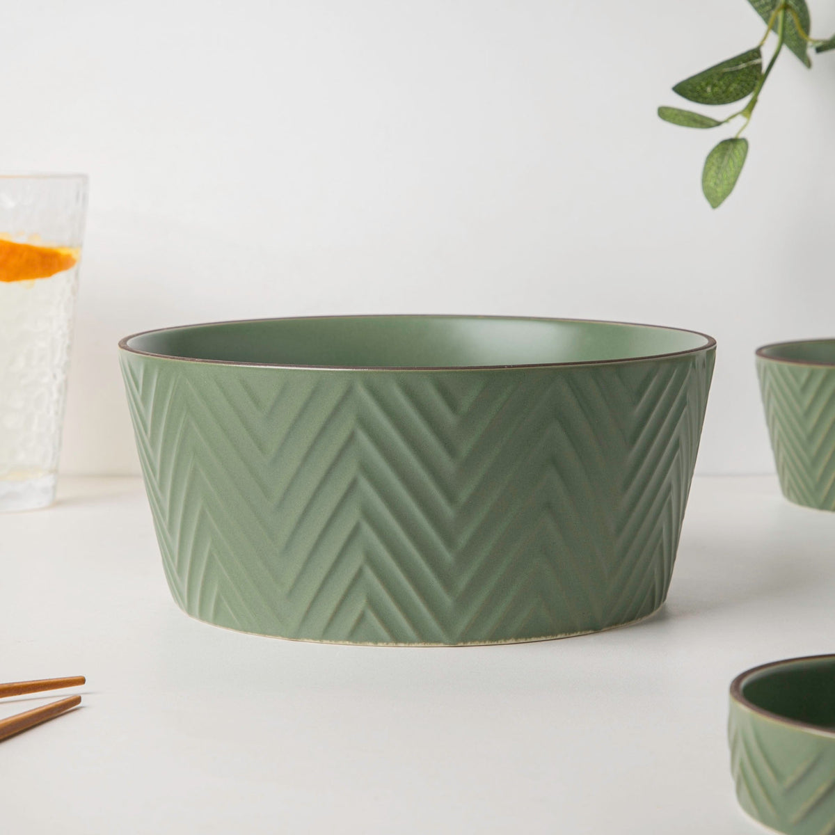 Serenity Green 36 Piece Dinner Set For 6 Nestasia