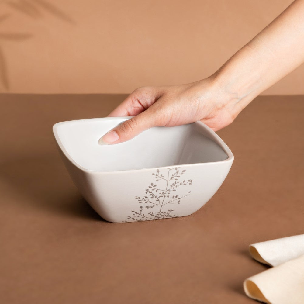 Ciara Sprig Grey Bowl 6 Inch 600ml Nestasia