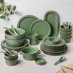 Serenity Green 36 Piece Dinner Set For 6 Nestasia
