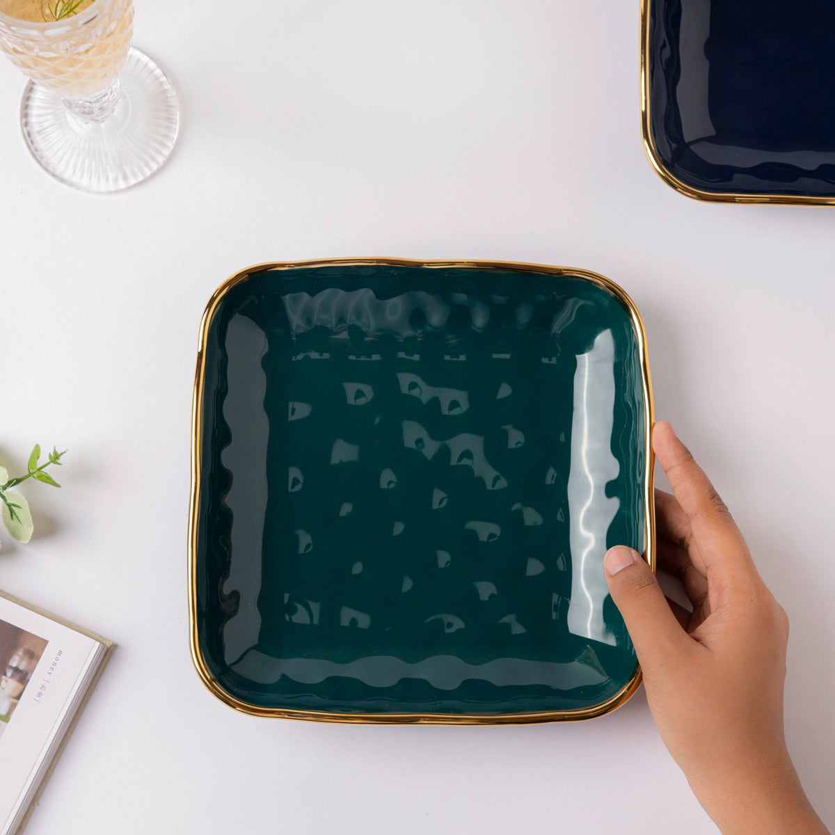 Greenwave Square Snack Plate 8 Inch Nestasia