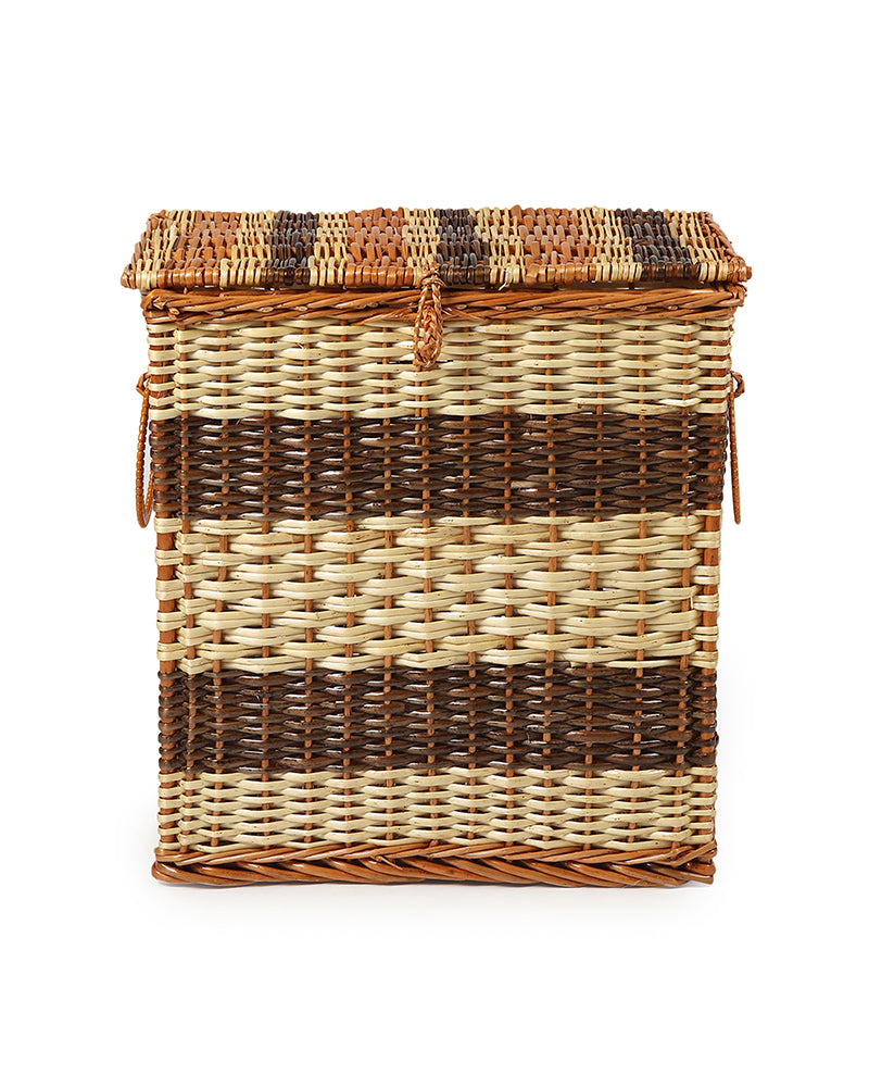 Wicker Laundry Basket with Lid for Clothes Storage and Home Organization
