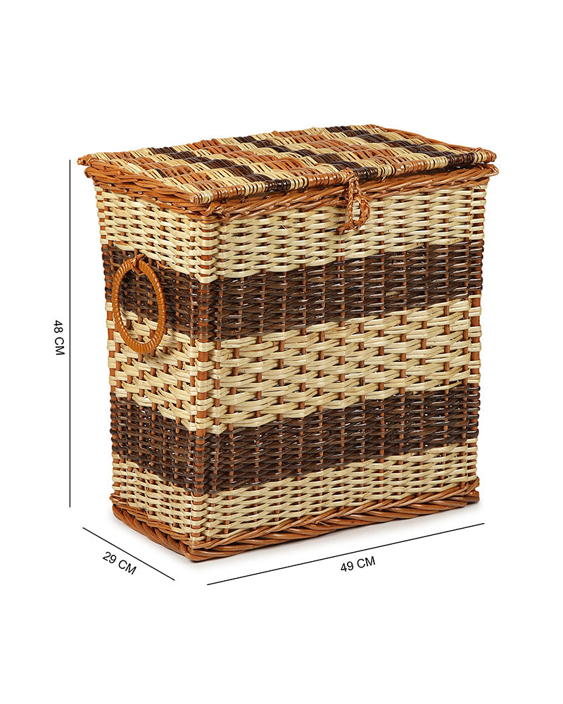 Wicker Laundry Basket with Lid for Clothes Storage and Home Organization