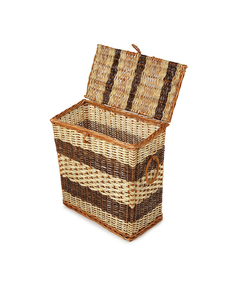 Wicker Laundry Basket with Lid for Clothes Storage and Home Organization