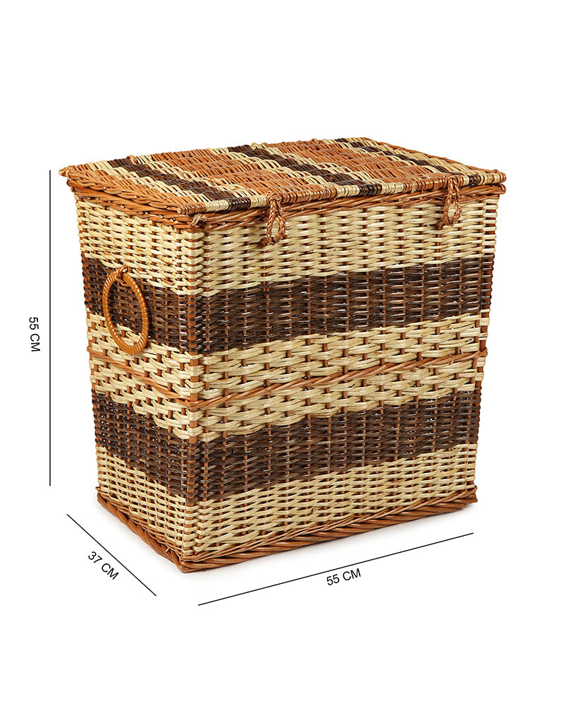 Wicker Laundry Basket with Lid for Clothes Storage and Home Organization