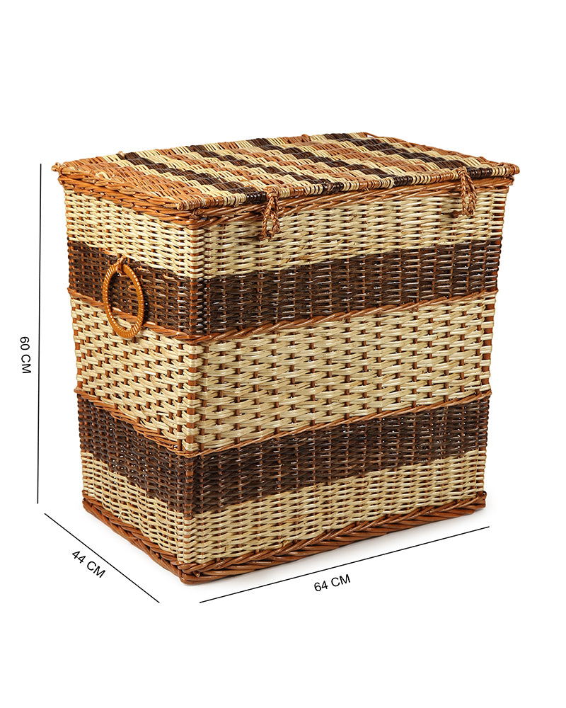 Wicker Laundry Basket with Lid for Clothes Storage and Home Organization