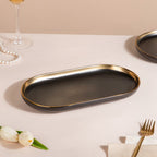 VERA Ceramic Long Plate Black 12 Inch Nestasia