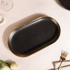 VERA Ceramic Long Plate Black 12 Inch Nestasia