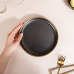VERA Ceramic Appetizer Plate Black 7 Inch Nestasia