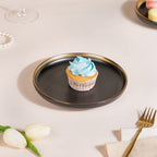 VERA Ceramic Appetizer Plate Black 7 Inch Nestasia