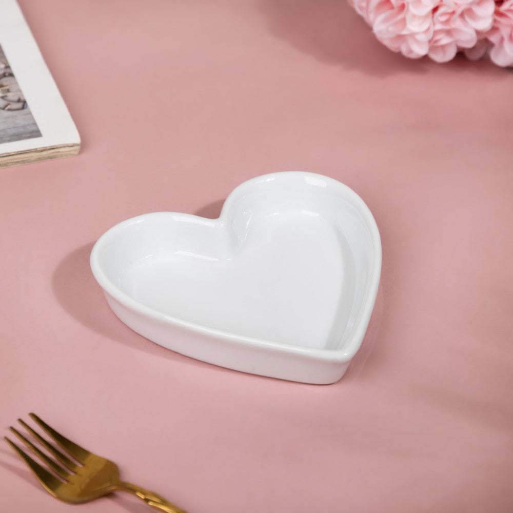 Riona Heart Ceramic Small Dish White Nestasia
