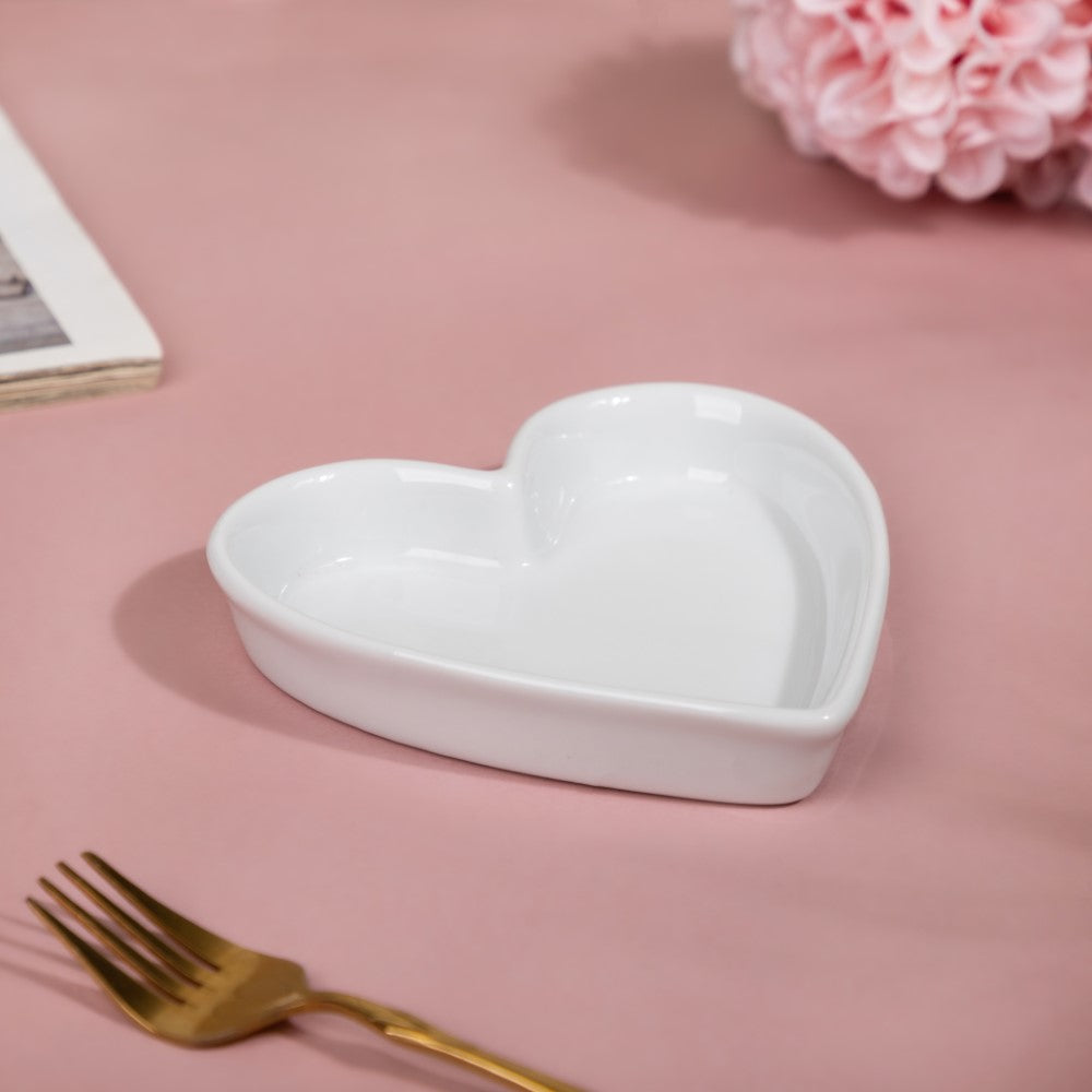 Riona Heart Ceramic Small Dish White Nestasia