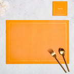 Leather Placemat And Coaster Set of 2 Nestasia