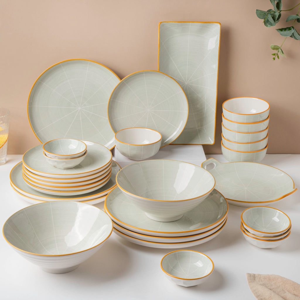 Willow Light Grey 28 Piece Dinner Set For 6 Nestasia