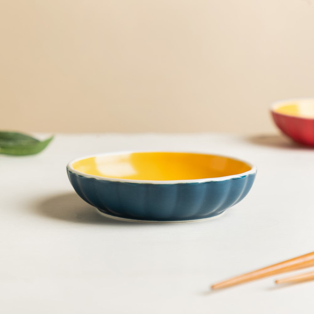 Chrome Dessert Plate Blue Nestasia