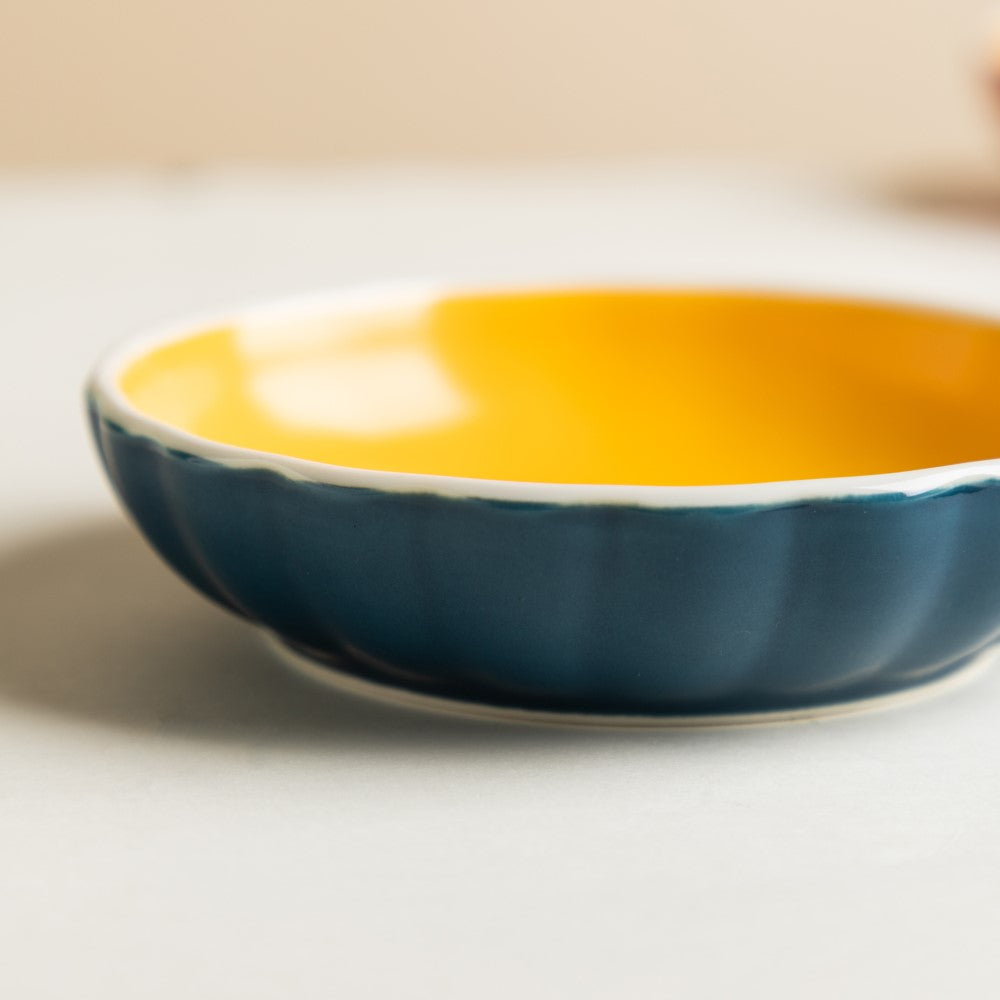 Chrome Dessert Plate Blue Nestasia