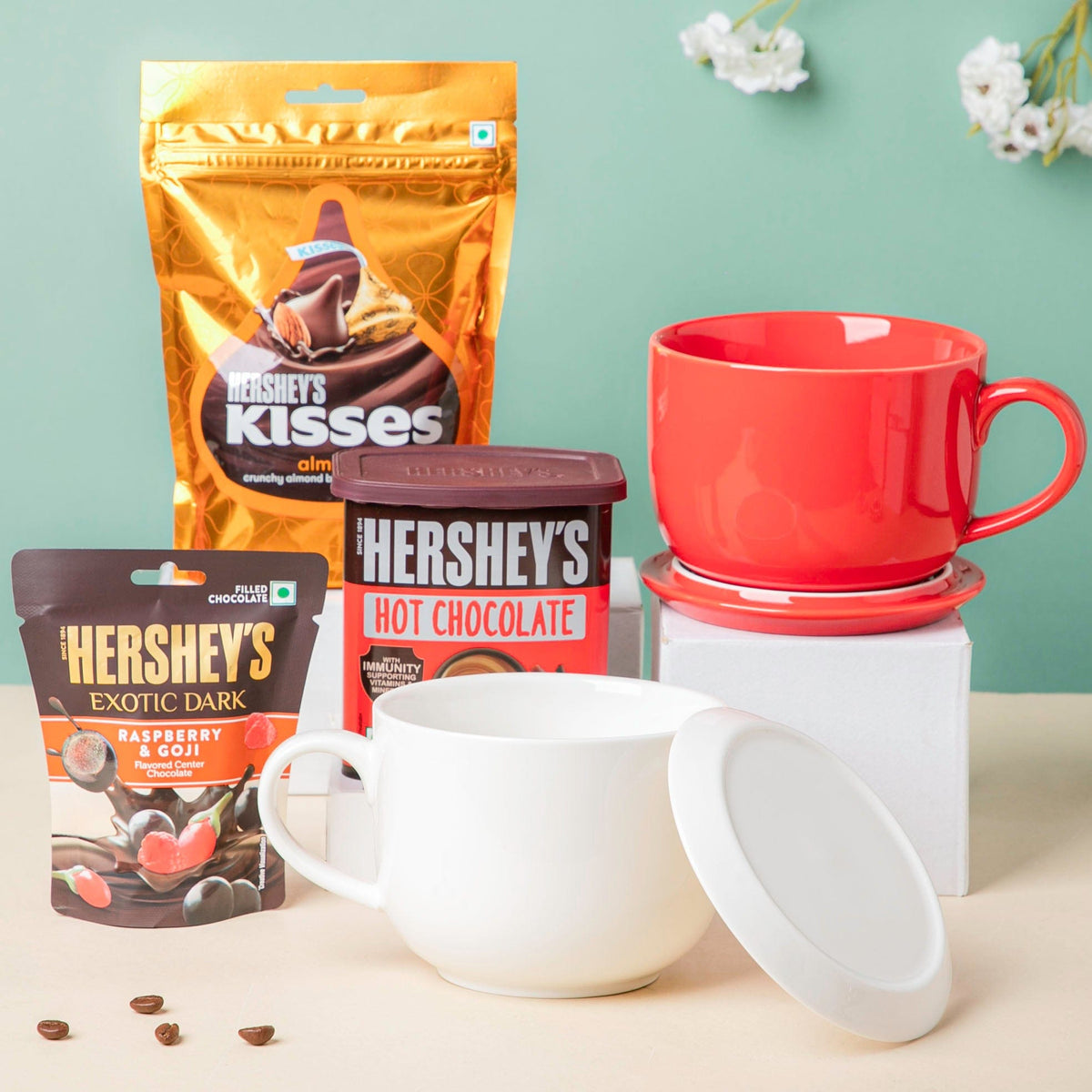 Dessert Cup And Hot Chocolate Gift Hamper Set Of 5 Nestasia
