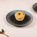 Galaxy Stone Pottery Dessert Plate Black White 6 Inch Nestasia