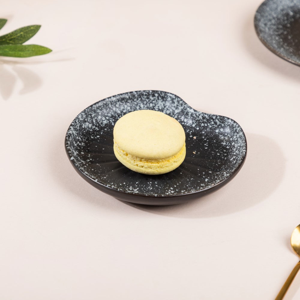 Galaxy Stone Pottery Dessert Small Plate Black Nestasia