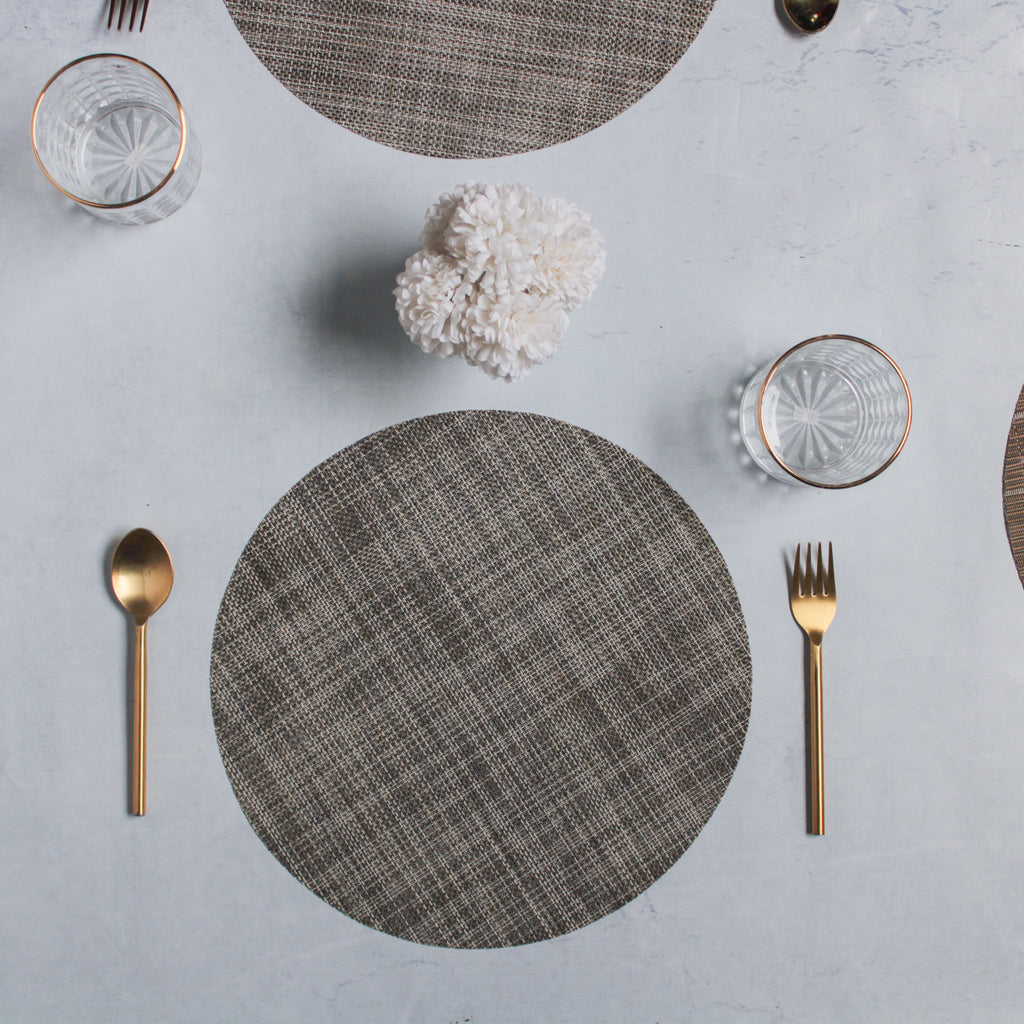 Round Placemat Dark Grey Set of 4 Nestasia
