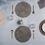 Round Placemat Dark Grey Set of 4 Nestasia
