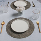 Round Placemat Dark Grey Set of 4 Nestasia