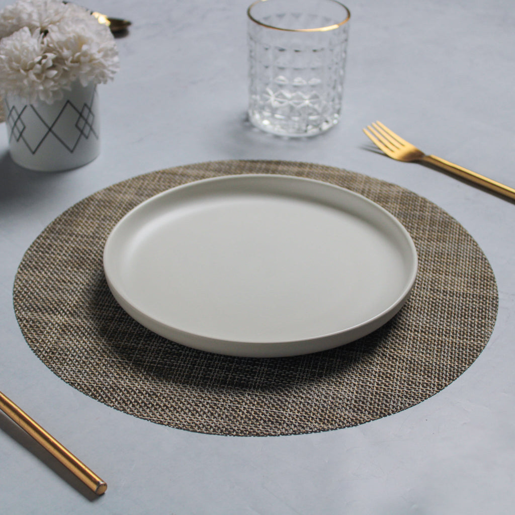 Round Placemat Dark Grey Set of 4 Nestasia
