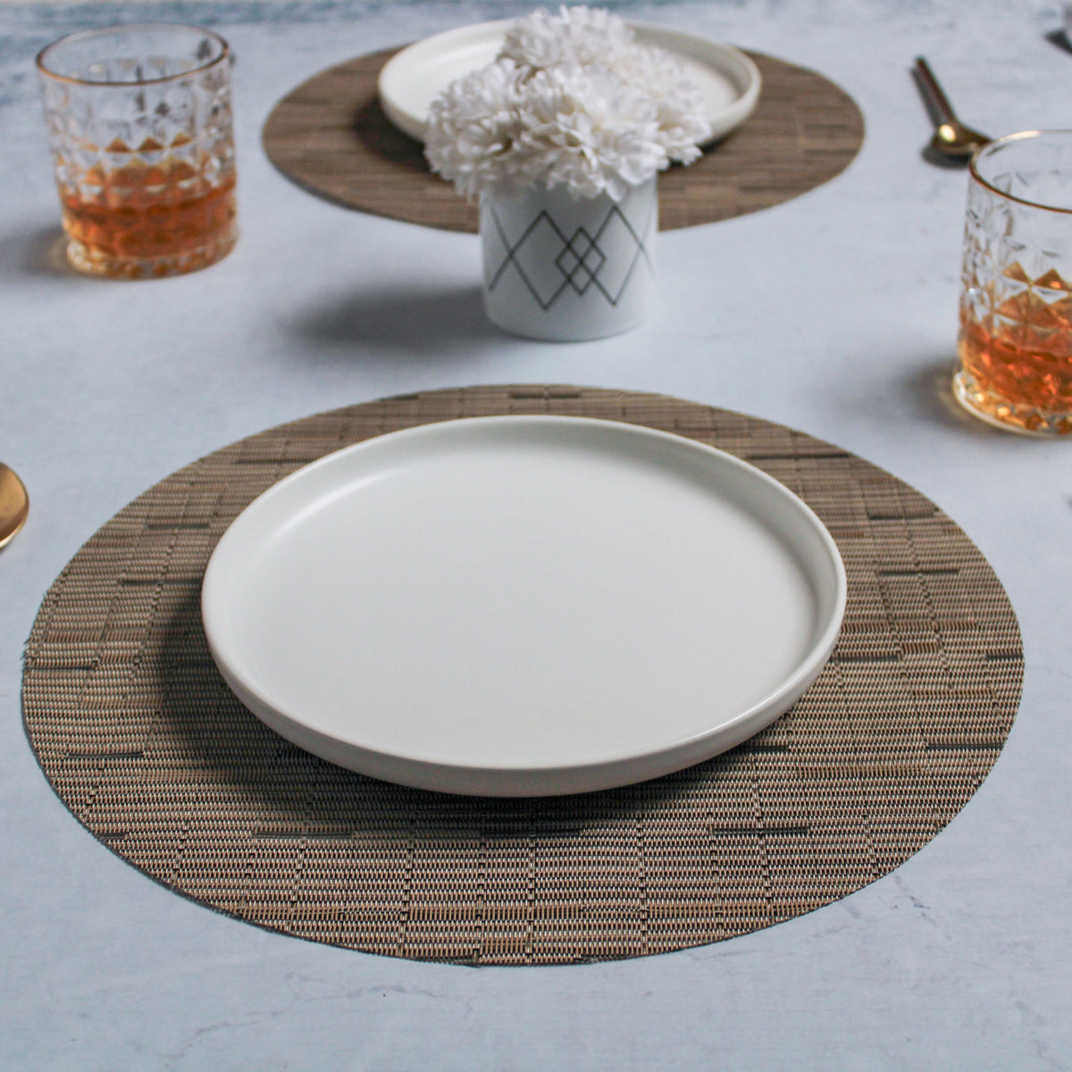 Round Placemat Bronze Set of 4 Nestasia