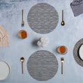 Round Placemat Grey White Set of 4 Nestasia