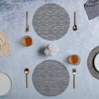 Round Placemat Grey White Set of 4 Nestasia