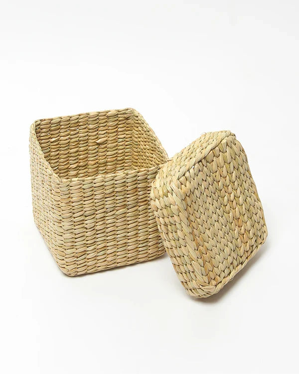 Stylish Seagrass Storage Box for Closet & Small Accessories