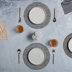 Round Placemat Grey White Set of 4 Nestasia