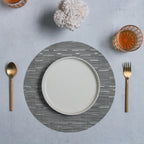 Round Placemat Grey White Set of 4 Nestasia