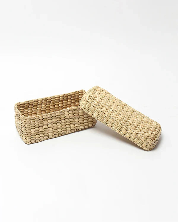 Handcrafted Seagrass Box for Desk & Wardrobe Organization