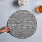 Round Placemat Grey White Set of 4 Nestasia