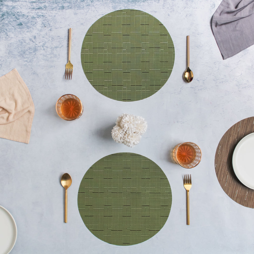 Round Placemat Green Set of 4 Nestasia