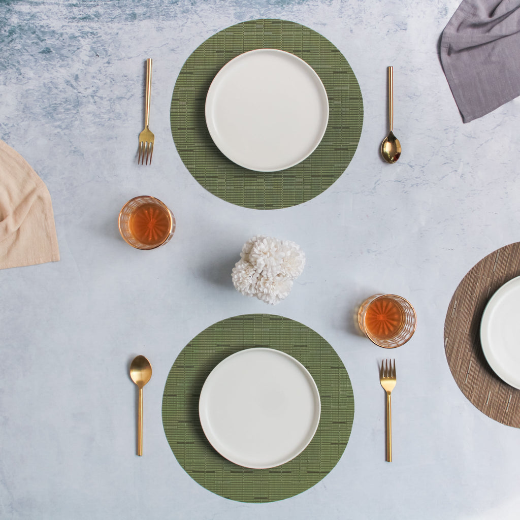 Round Placemat Green Set of 4 Nestasia