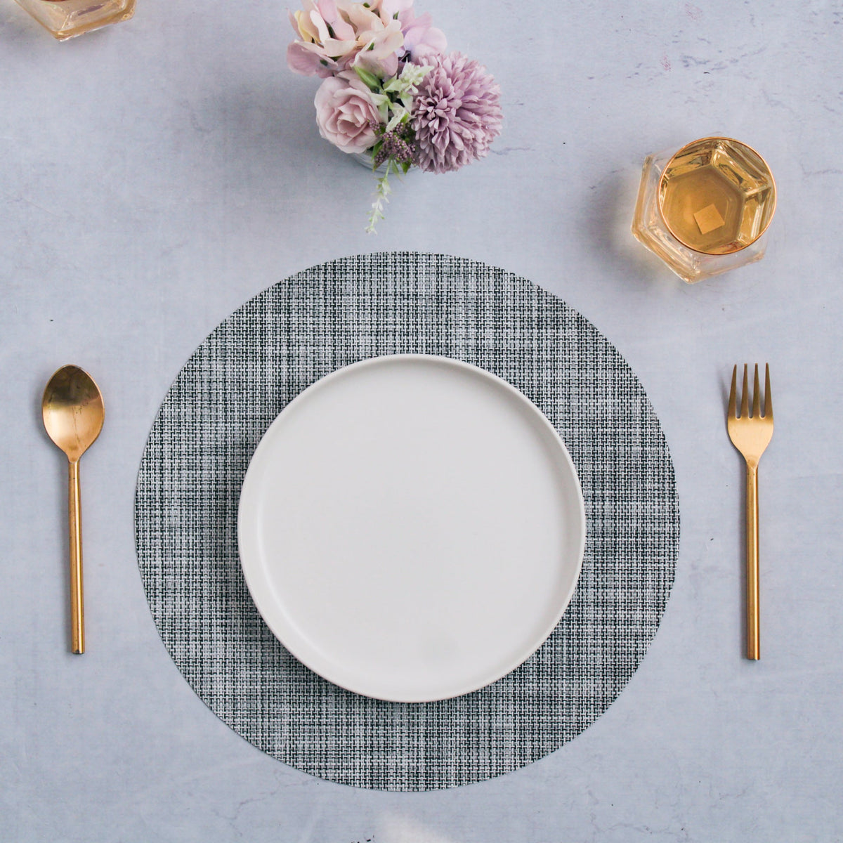 Round Placemat Grey Set of 4 Nestasia