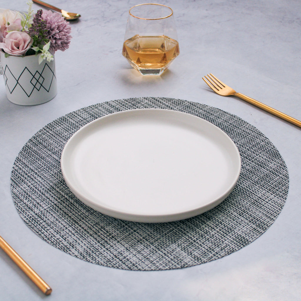 Round Placemat Grey Set of 4 Nestasia