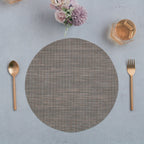 Round Placemat Brown Grey Set of 4 Nestasia