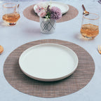 Round Placemat Brown Grey Set of 4 Nestasia