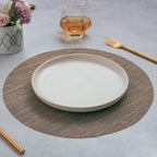 Round Placemat Brown Grey Set of 4 Nestasia