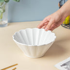 Snow White Fluted Ramen Bowl 600 ml Nestasia