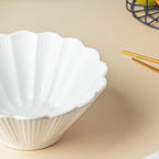 Snow White Fluted Ramen Bowl 600 ml Nestasia