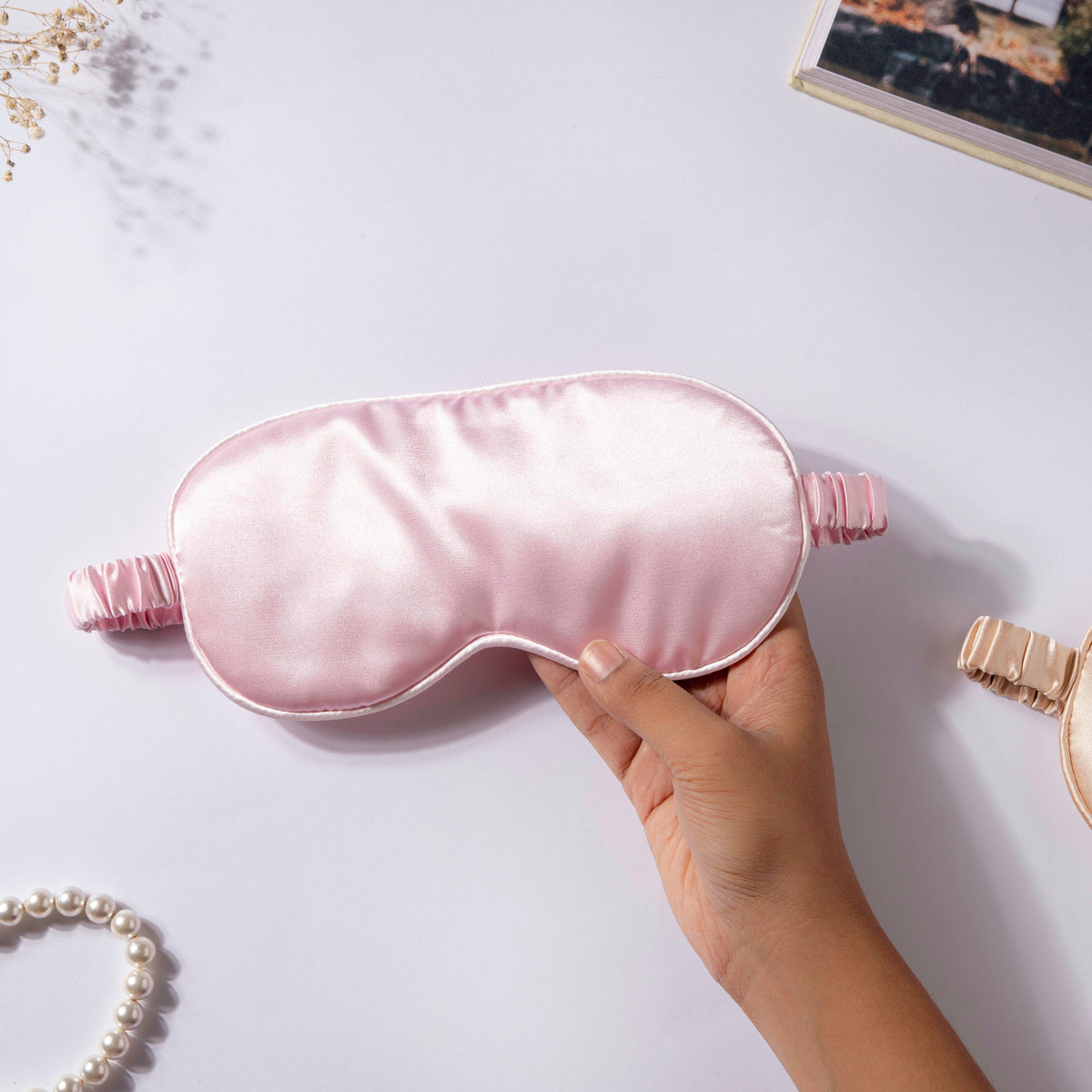 Luxury Sleep Satin Eye Mask Pink Nestasia